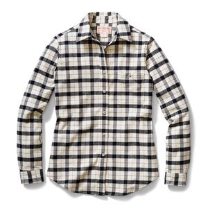 Filson Women's Alaskan‎ Guide Shirt in cream and black plaid size large